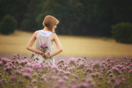 girl, mood, nature