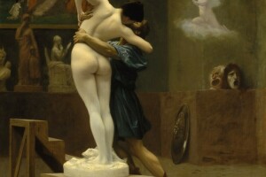 interiør, Jean-Leon Gerome, mytologi, bilde, Pygmalion og Galatea, verksted