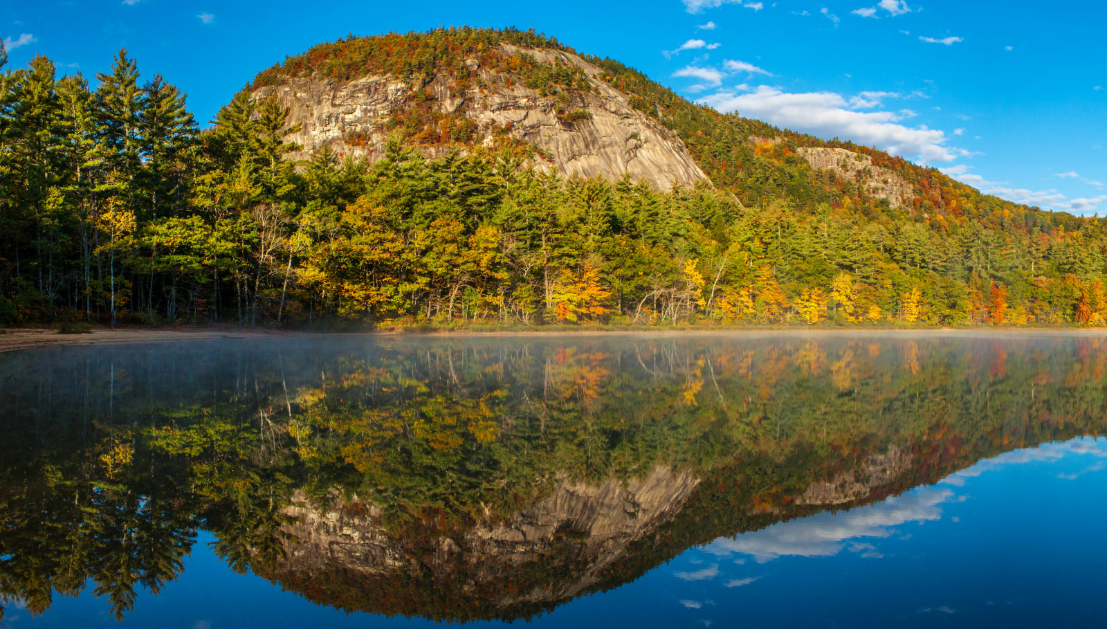 otoño, el cielo, Montaña, lago, apuntalar, reflexión, arboles, agua