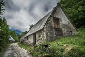 Casa, paesaggio, strada