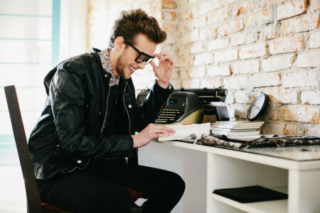 barbe, livres, L'horloge, planificateur quotidien, yeux, des lunettes, Homme, organisateur personnel