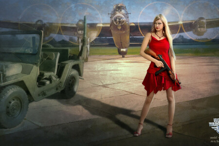 air, arcade, arcade plane, aviation, BigWorld, girl, Machine, Machine gun