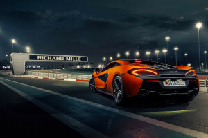 570S, McLaren, Orange, Puissance, Course, supercar, Piste