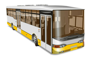 bus, de stad, Vector