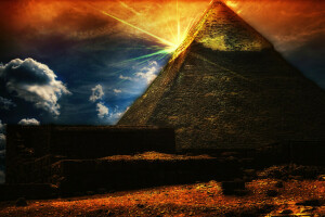 architecture, Egypt, pyramid, the sky, the sun