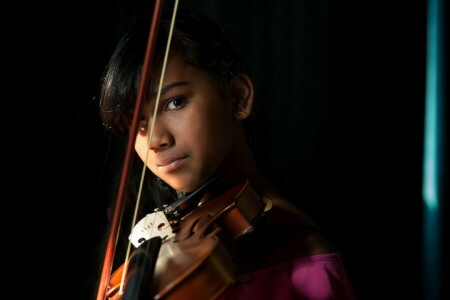 menina, Música, violino