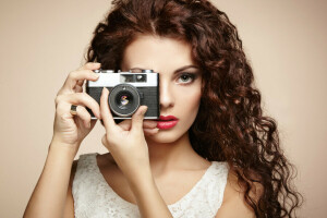 background, Girl. model, the camera, the situation