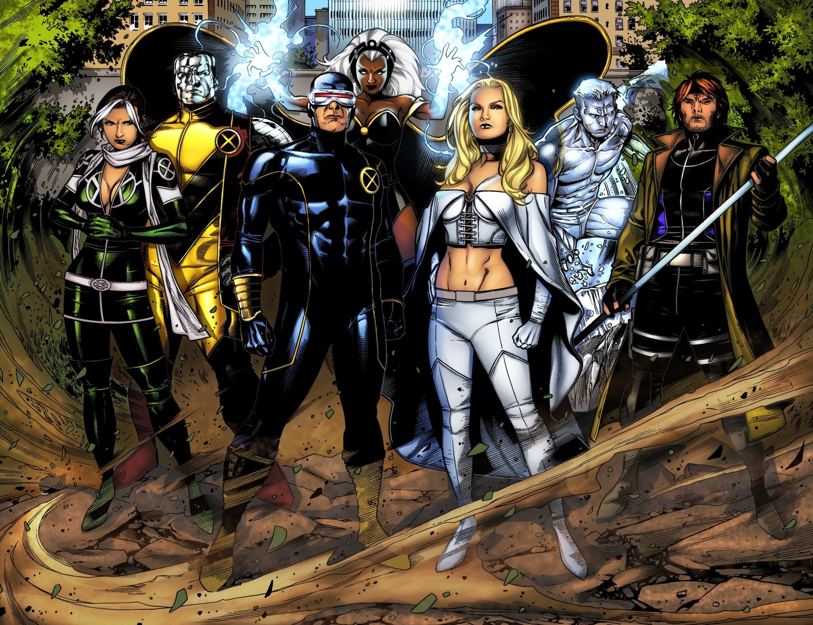 tempesta, furfante, Ciclope, X-Men, Colosso, Gambetto, Emma Frost, uomo di ghiaccio