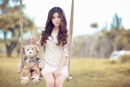 bear, girl, mood, swing