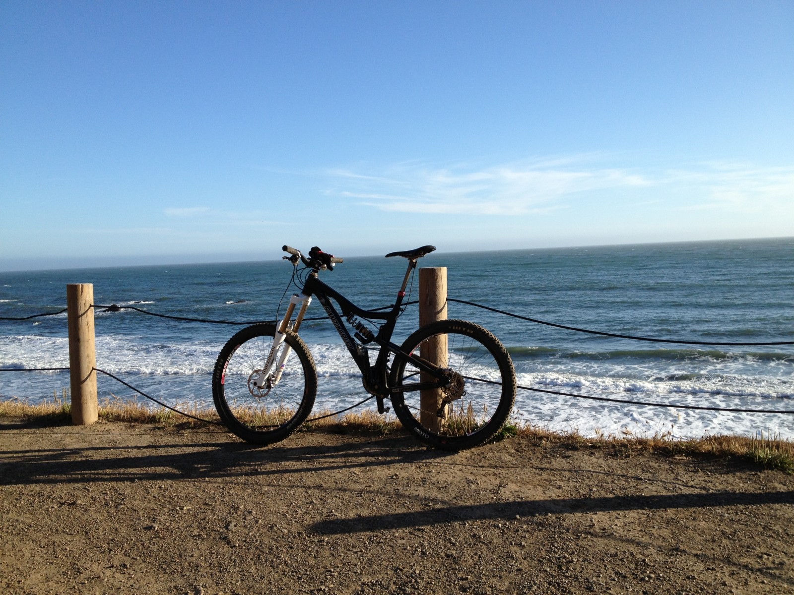 costa, mar, bicicleta, Parar