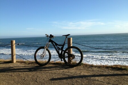 Fahrrad, Halt, Meer, Ufer