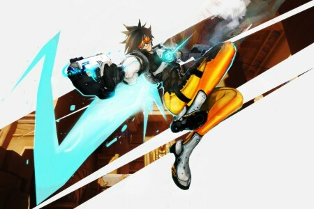 art, Blizzard, fps, girl, Overwatch, shooter, Tracer