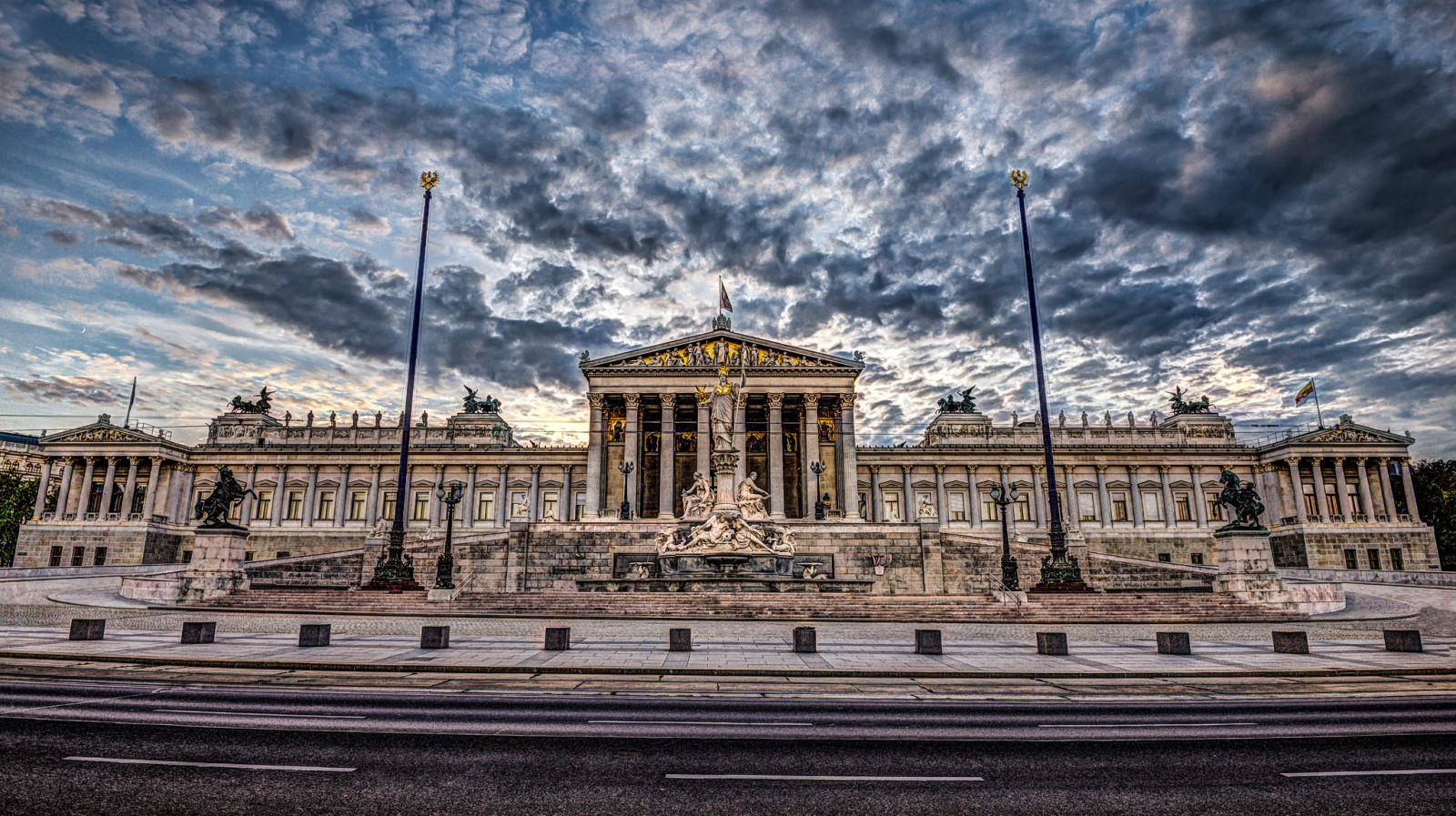 архитектура, Австрия, HDR, Вена, парламент