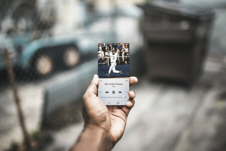 baseball, bokeh, mobiltelefon, by, søppel, hånd, maske, bilde