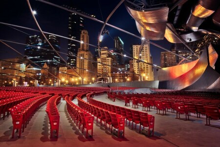 America, building, chairs, Chicago, Illinois, skyscrapers, Tatras, USA