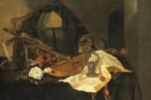 flor, Jacques de Claeuw, La crucifixion, violín