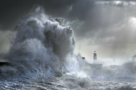 Faro, mar, ola