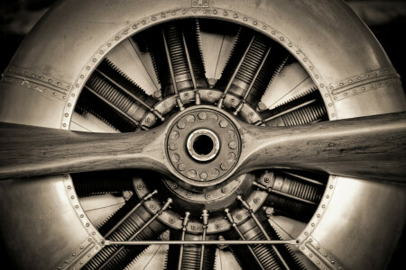 aircraft engine, engineering, metal, propeller