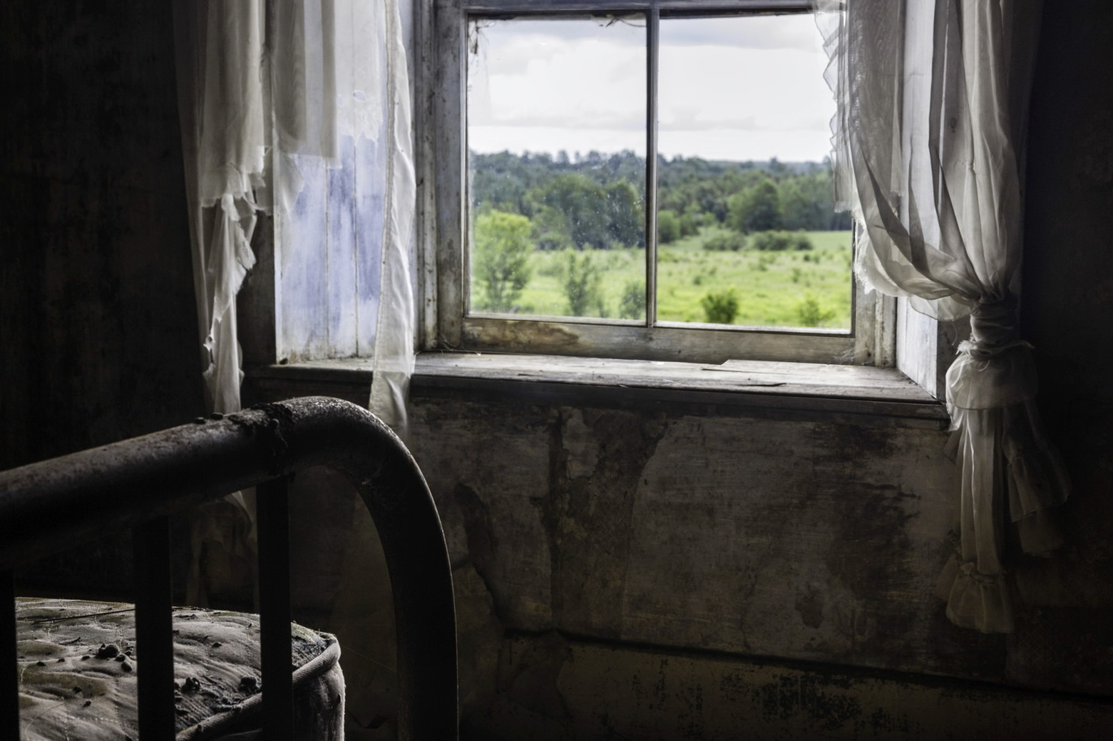 bed, venster, kamer