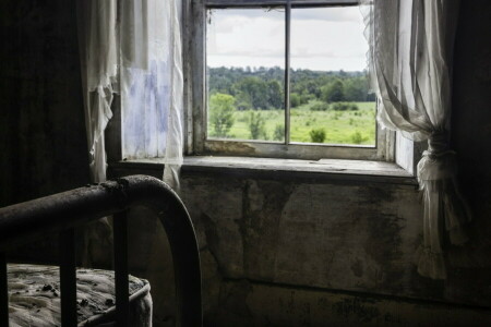 bed, kamer, venster