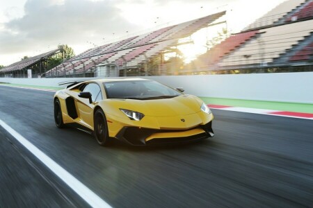 Aventador, Lamborghini, LP-750, Superveloce, Jaune