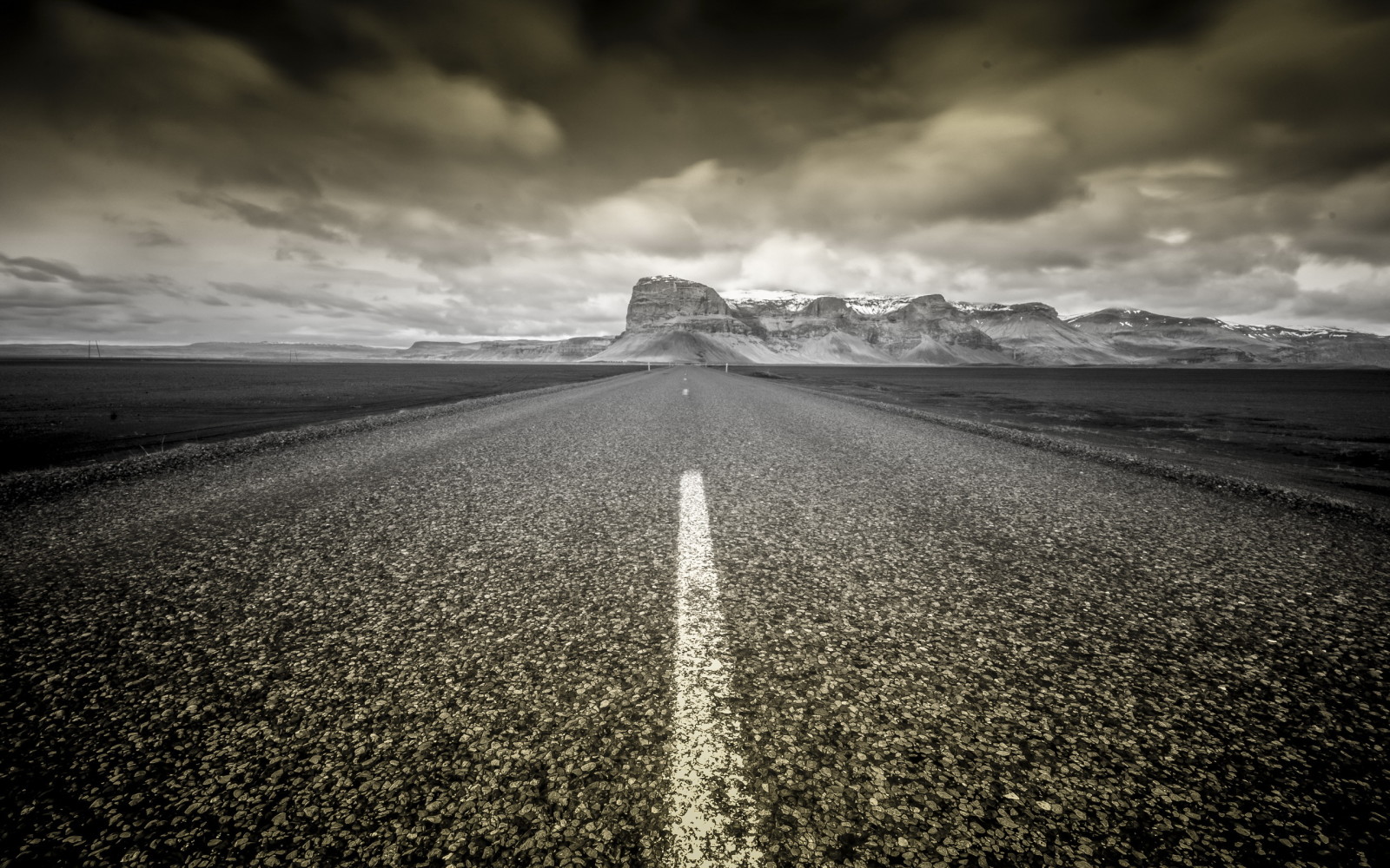 landscape, road, mountains