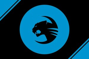 blå, logo, roccat team