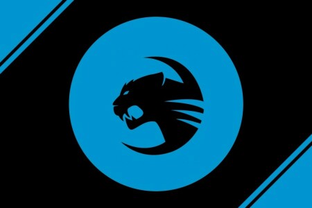 blå, logotyp, roccat team