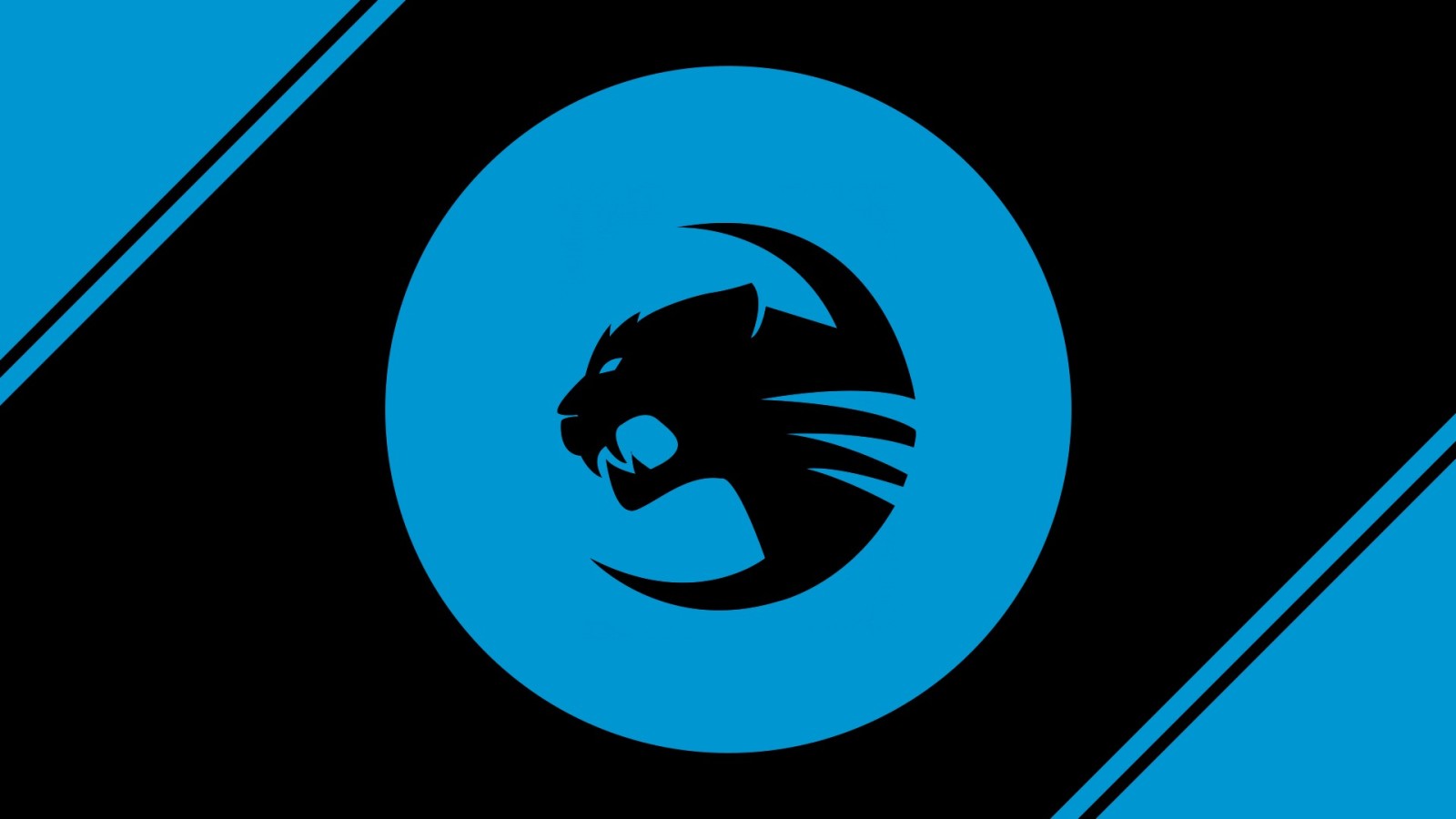 azul, logotipo, equipe roccat