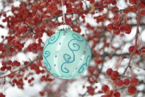 ball, berry, branches, Christmas, closeup, holiday, New Year, Rowan