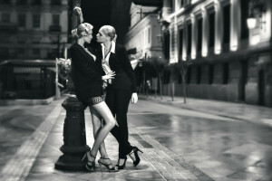 girls, street, Tango more, the city