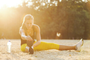 spiaggia, allungamento, fitness