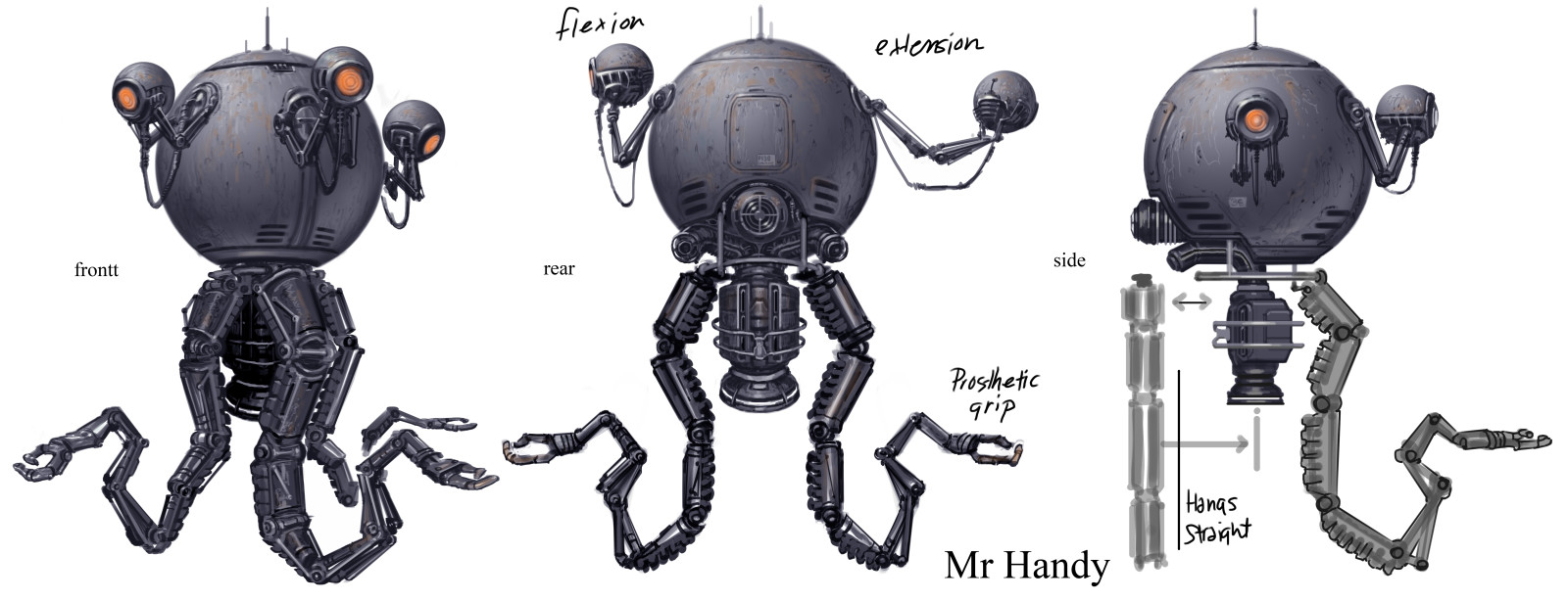 Roboty, projekt, Opad