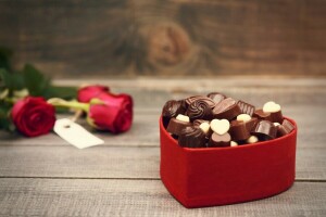 ramalhete, doce, chocolate, flores, coração, feriado, amor, foto