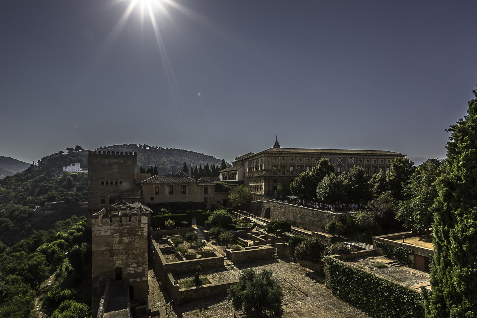 Park, bergen, architectuur, Spanje, Paleis, Granada, Alhambra, Islam