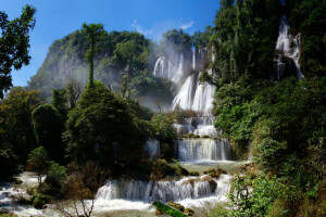 Kaskade, Thailand, Thi Lo Su Wasserfall, Ti Lo Su, Bäume, Wasserfall