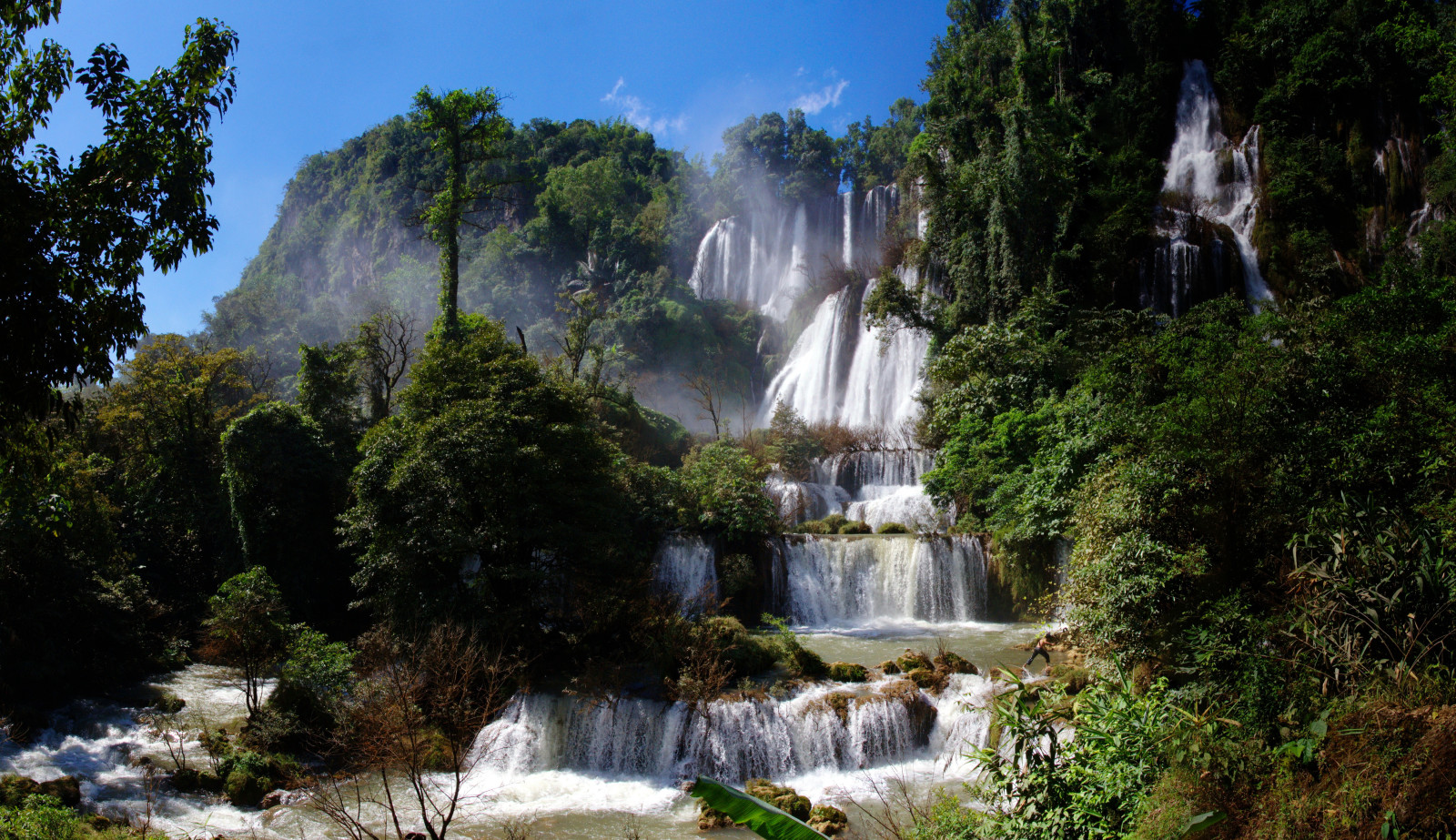 alberi, cascata, Tailandia, cascata, Thi Lo Su Waterfall, Ti Lo Su