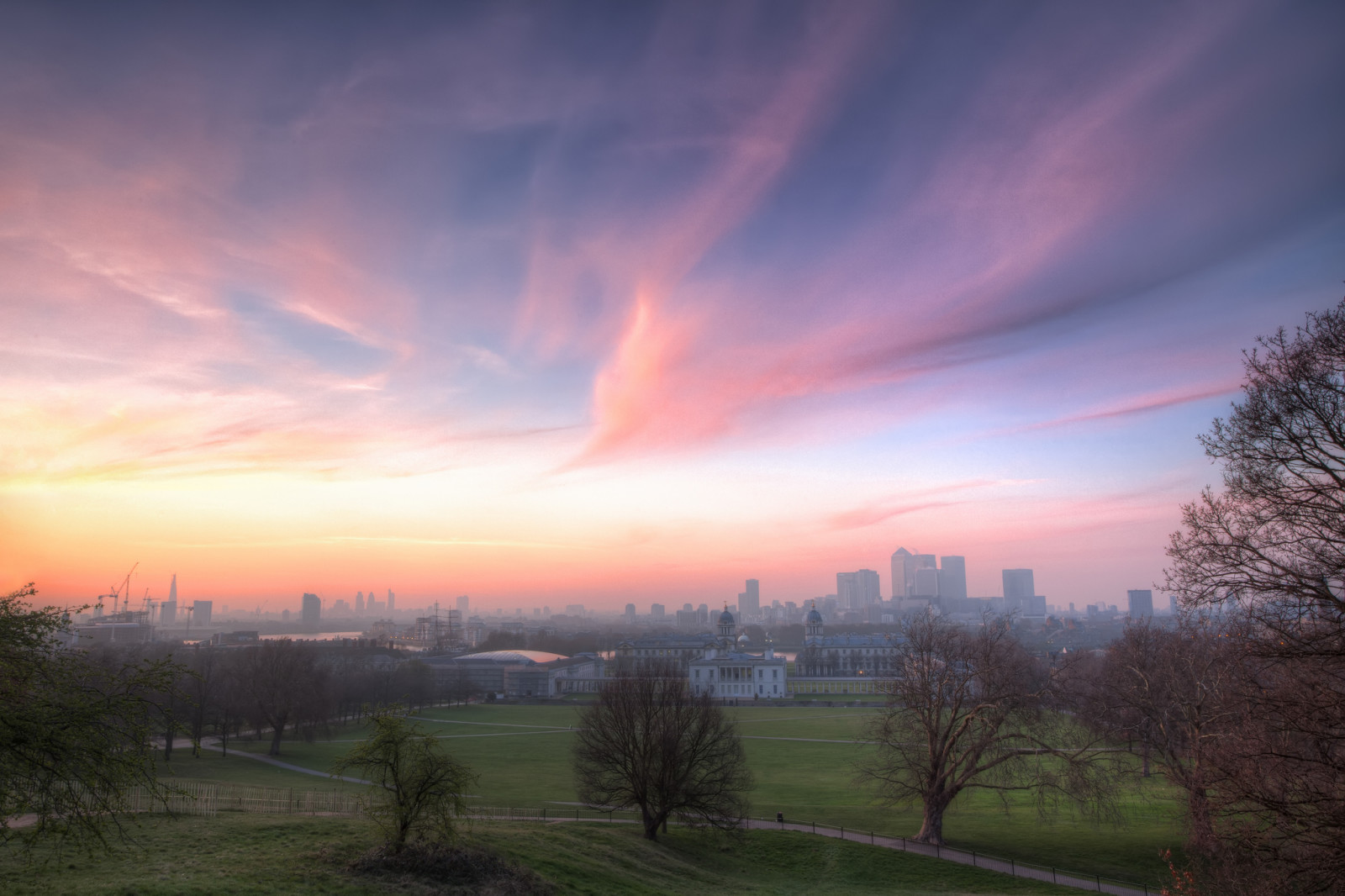 England, London, Greenwich Park, skies