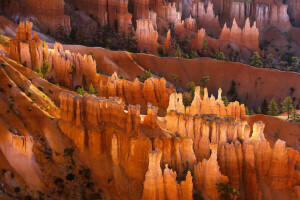 canyon, montagnes, rochers, le coucher du soleil