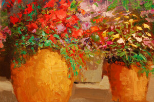 art, Potted Flowers, Sean Wallis