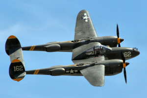 Combatiente, vuelo, relámpago, P-38