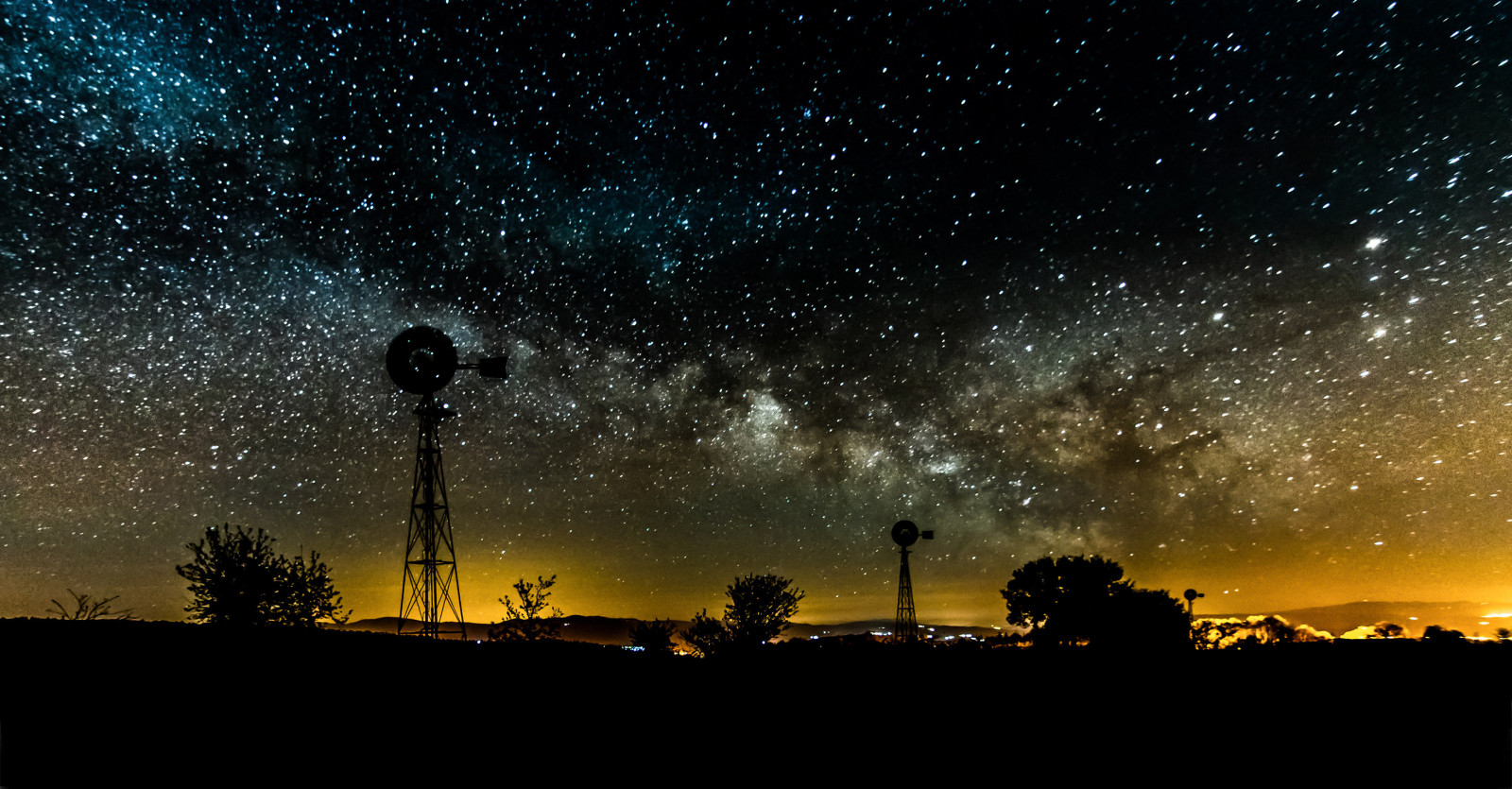 paysage, nuit, espace, étoiles, la voie Lactée