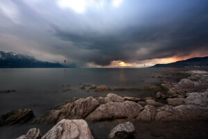 peyzaj, deniz, gün batımı