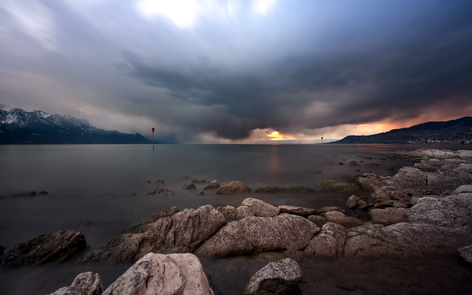 Sonnenuntergang, Landschaft, Meer