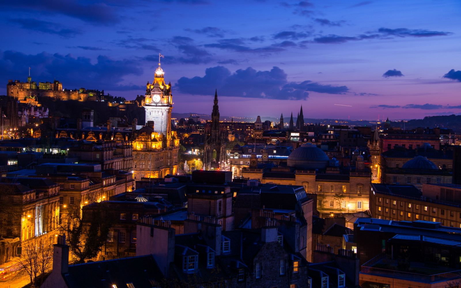 lichten, nacht, Edinburgh