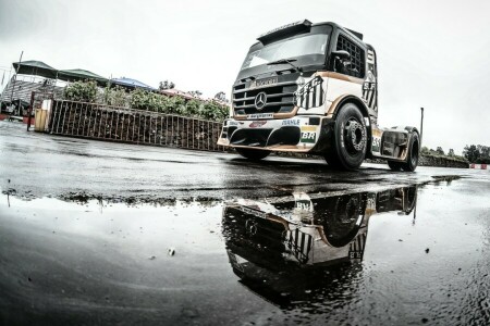 ABF Santos, Formula Truck, Geraldo Piquet, Mercedes-Benz, mirror, puddle, reflection