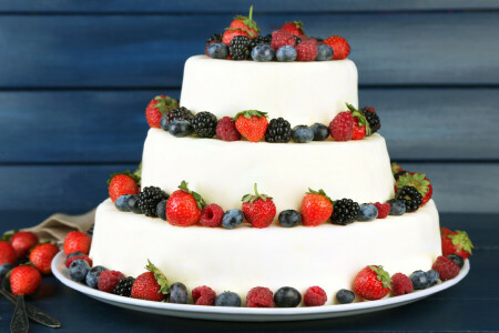 berries, BlackBerry, blueberries, cake, cakes, cream, dessert, raspberry