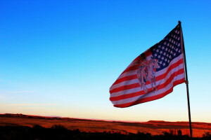 bandera, indio, nativo, el cielo, Estados Unidos