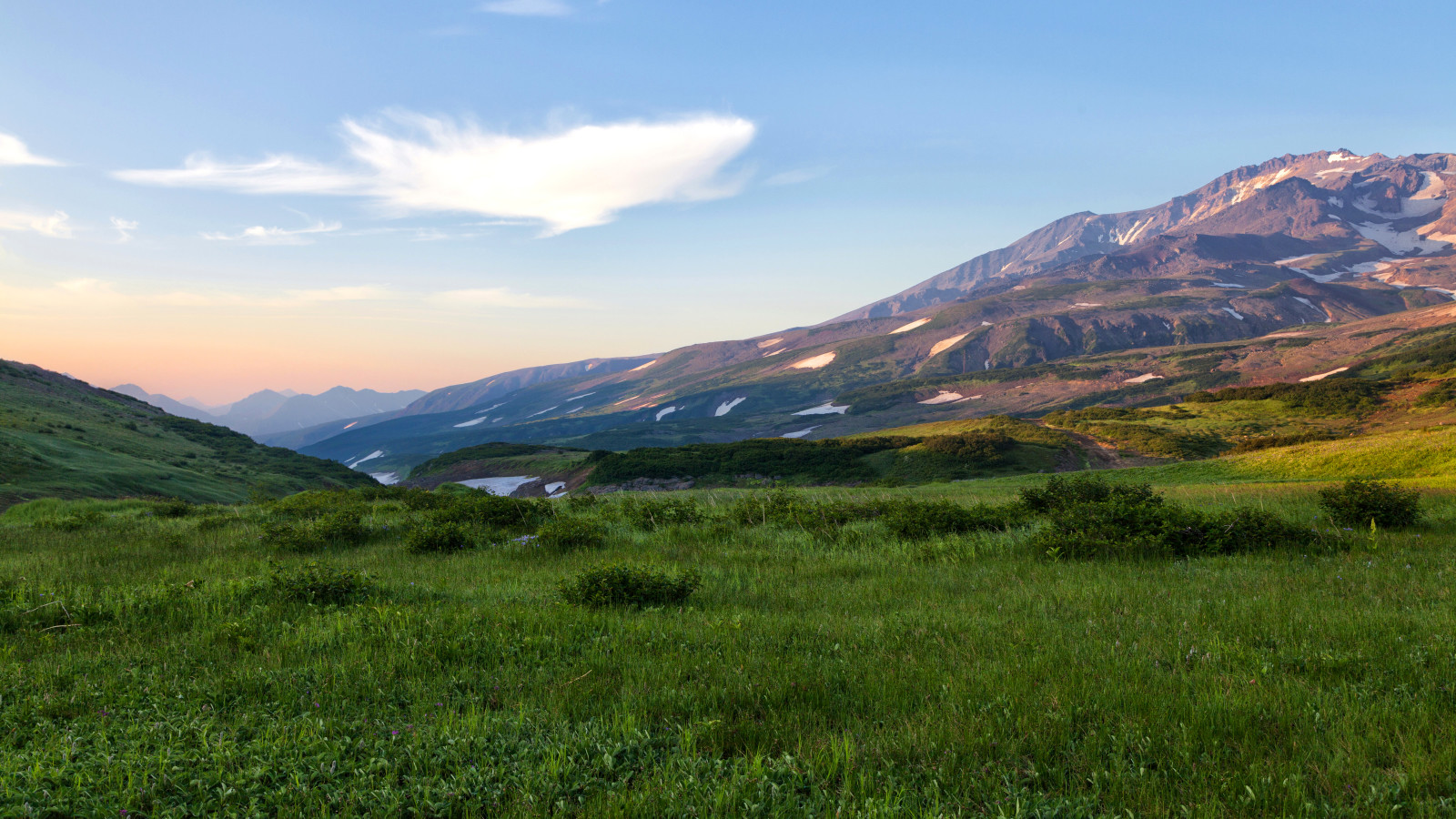 gress, felt, fjellene, Russland, Kamchatka