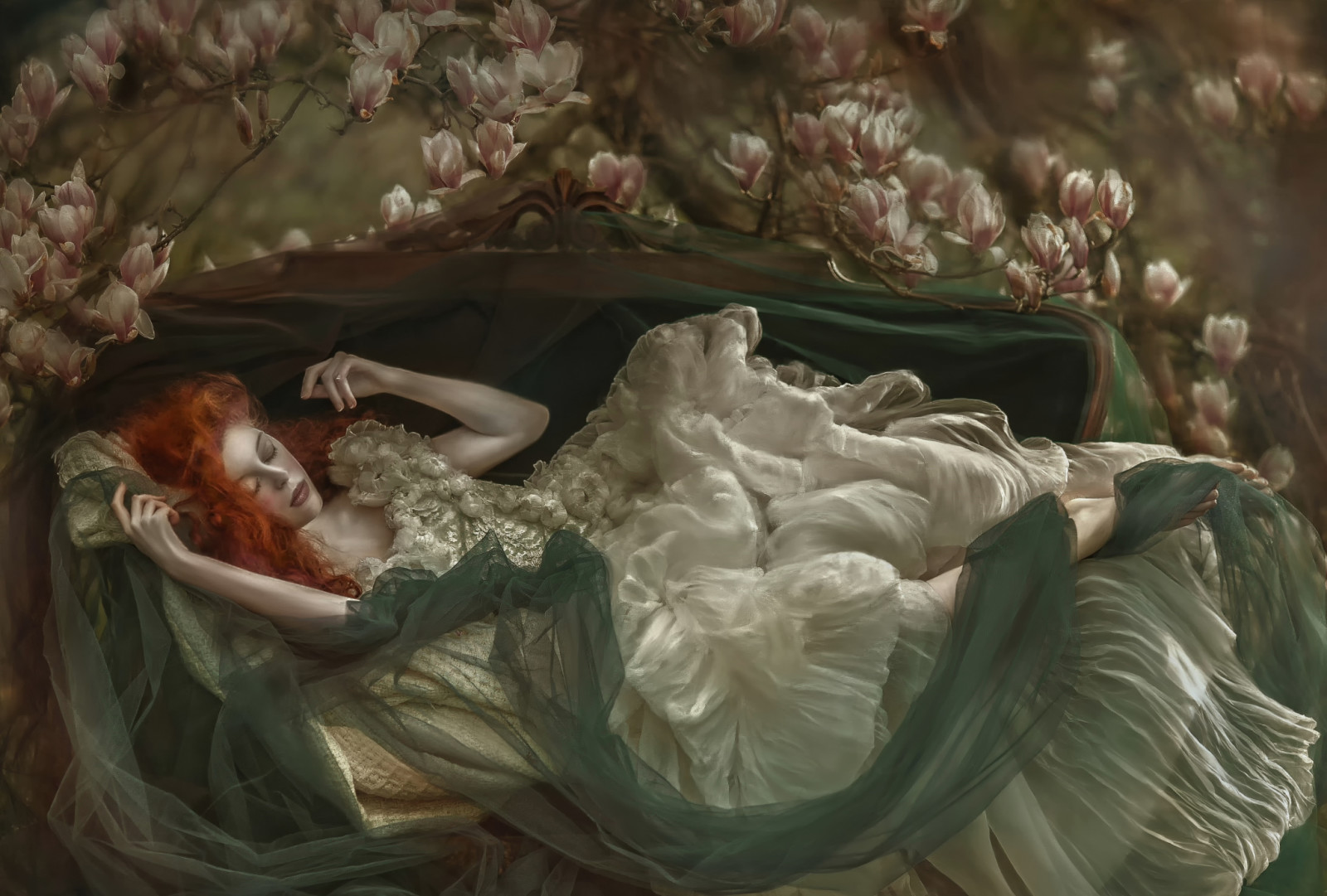 girl, fantasy, art, Agnieszka Lorek, Ophidia, Dormant dreams